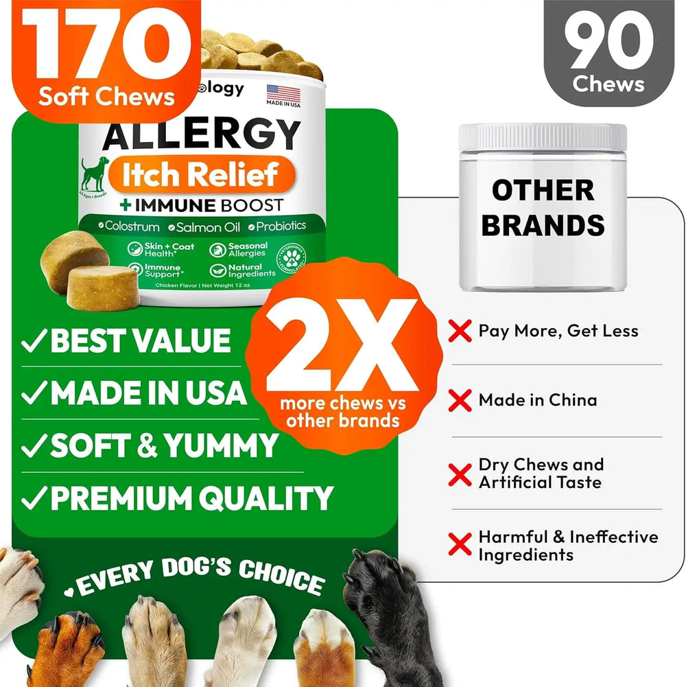 PETSOLOGY - Petsology Dog Allergy Relief Chews 170 Masticables - The Red Vitamin MX - Remedios Para La Picazón De Perros - {{ shop.shopifyCountryName }}