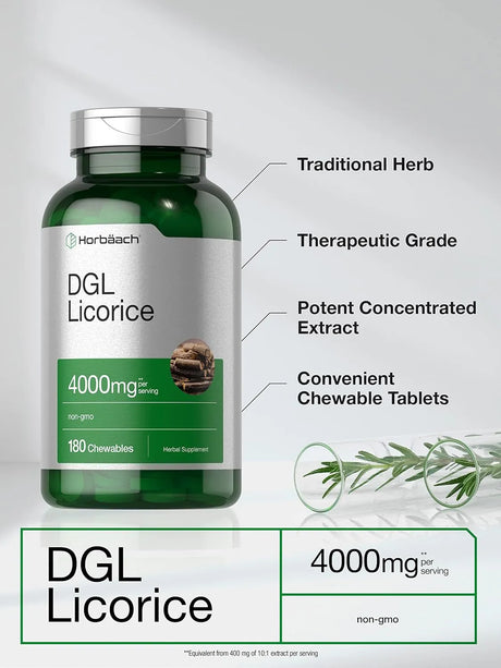 HORBAACH - Horbaach DGL Licorice 4000Mg. 180 Tabletas Masticables - The Red Vitamin MX - Suplementos Alimenticios - {{ shop.shopifyCountryName }}