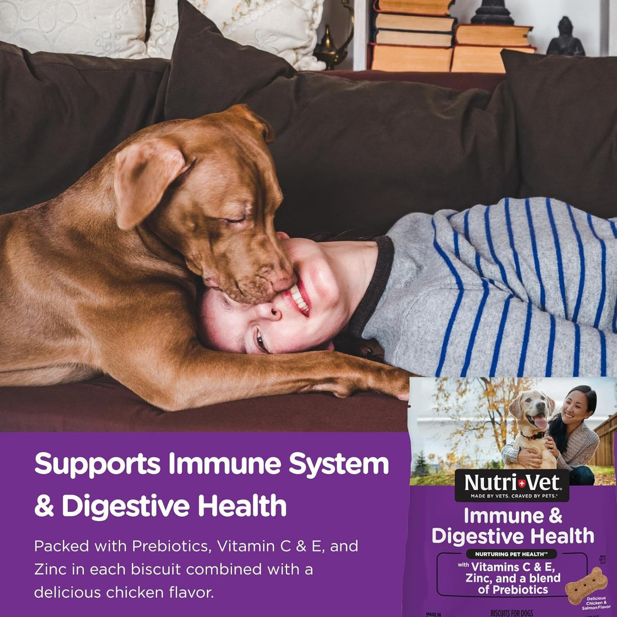 Nutri-Vet Immune & Digestive Health Biscuits for Dogs 454Gr. 2 Pack