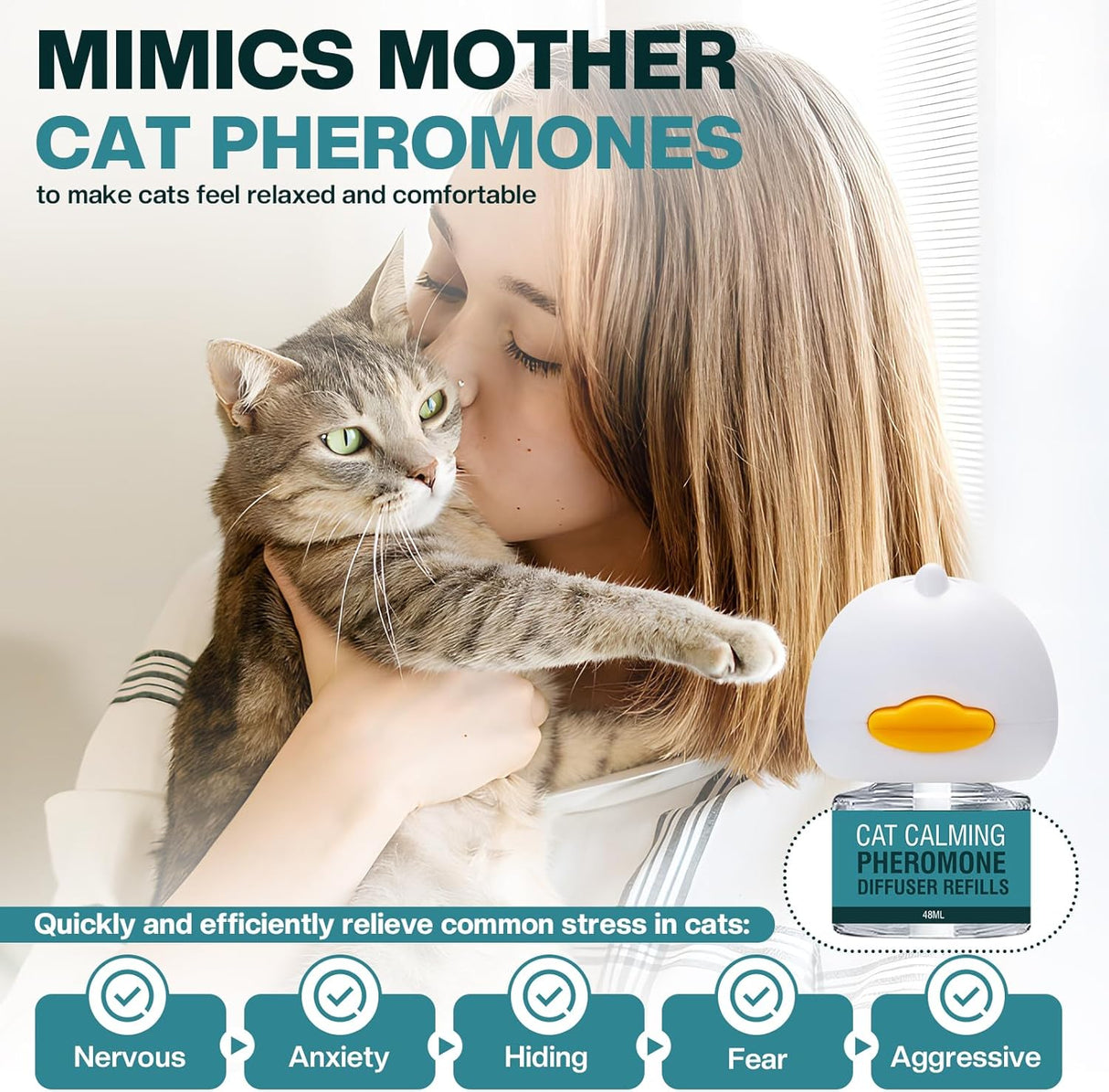 LIWENQI Cat Calming Diffuser 6 in 1 Multicat Calming Pheromones Kit