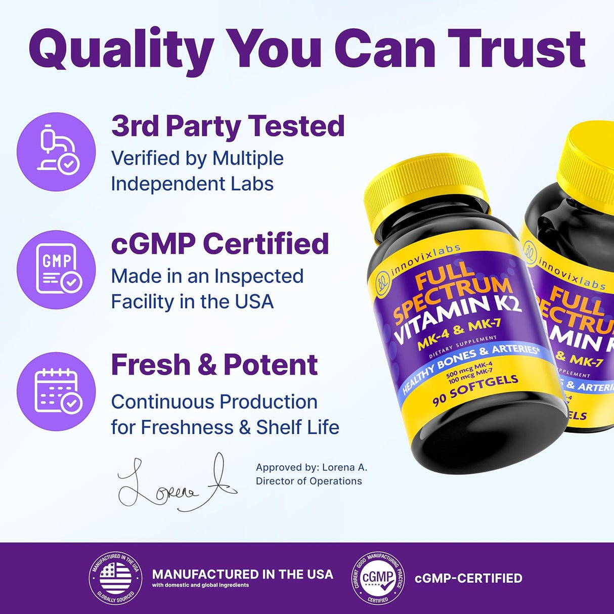 InnovixLabs Full Spectrum Vitamin K2 90 Capsulas