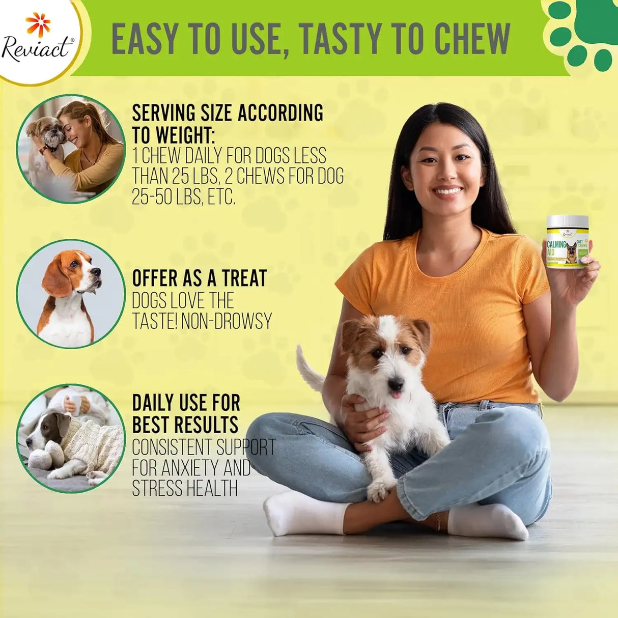 REVIACT - Reviact Calming Chews for Dogs 60 Masticables - The Red Vitamin MX - Relajantes Para Perros - {{ shop.shopifyCountryName }}