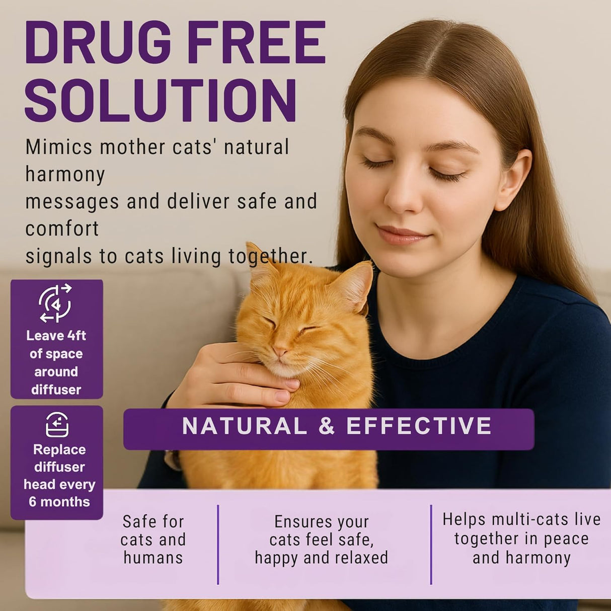 ETEVIVO Cat Calming Pheromone Diffuser 4 Pack