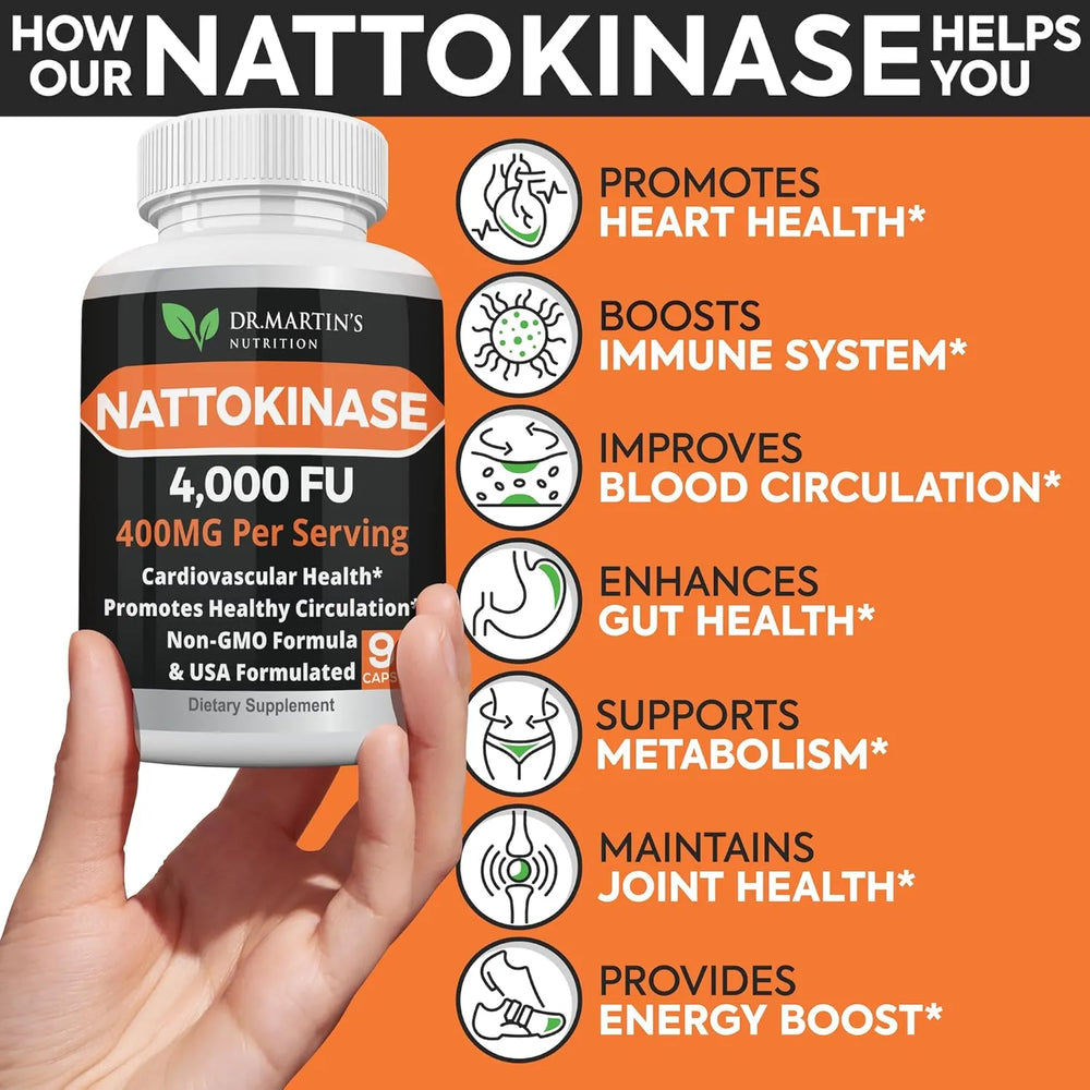DR. MARTIN'S NUTRITION - DR. MARTIN'S NUTRITION Pure 4,000 FU Nattokinase 90 Capsulas - The Red Vitamin MX - Suplementos Alimenticios - {{ shop.shopifyCountryName }}