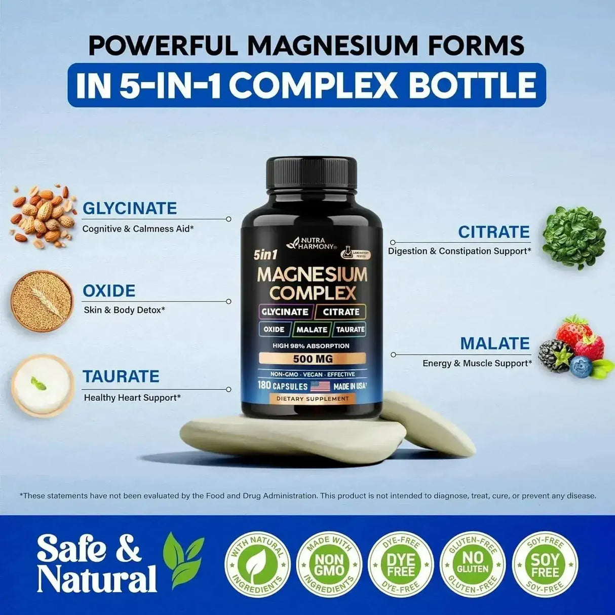 NUTRA HARMONY - Nutra Harmony 5 in 1 Complex 500Mg. 180 Capsulas - The Red Vitamin MX - Suplementos Alimenticios - {{ shop.shopifyCountryName }}