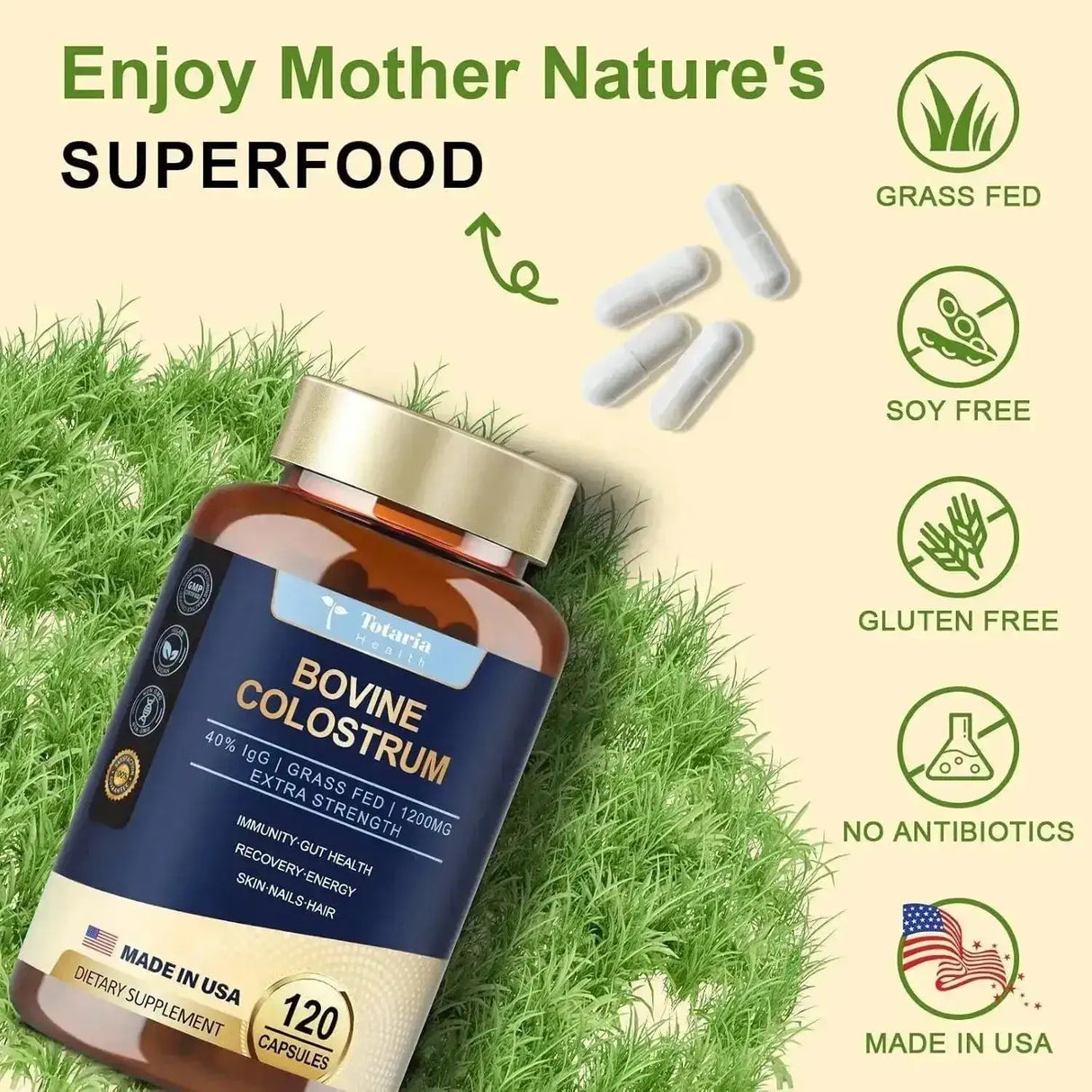 TOTARIA - Totaria Bovine Colostrum 120 Capsulas - The Red Vitamin MX - Suplementos Alimenticios - {{ shop.shopifyCountryName }}