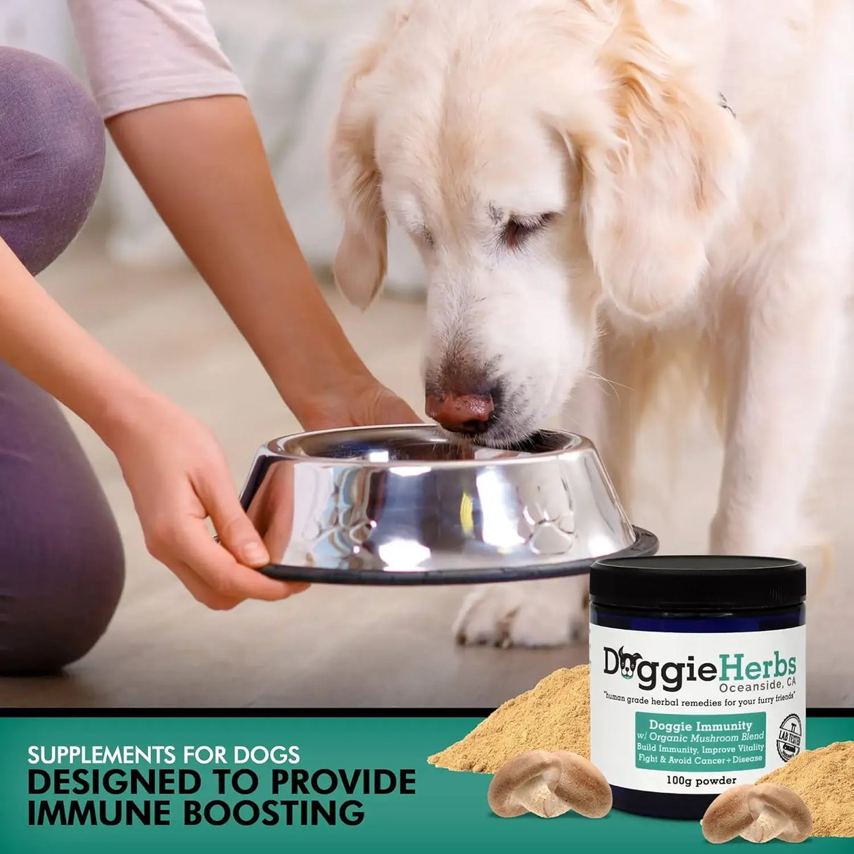 DOGGIE HERBS - Doggie Herbs Certified Organic Immunity Mushroom Mix for Dogs 100Gr. - The Red Vitamin MX - Suplementos Herbales Para Perros - {{ shop.shopifyCountryName }}