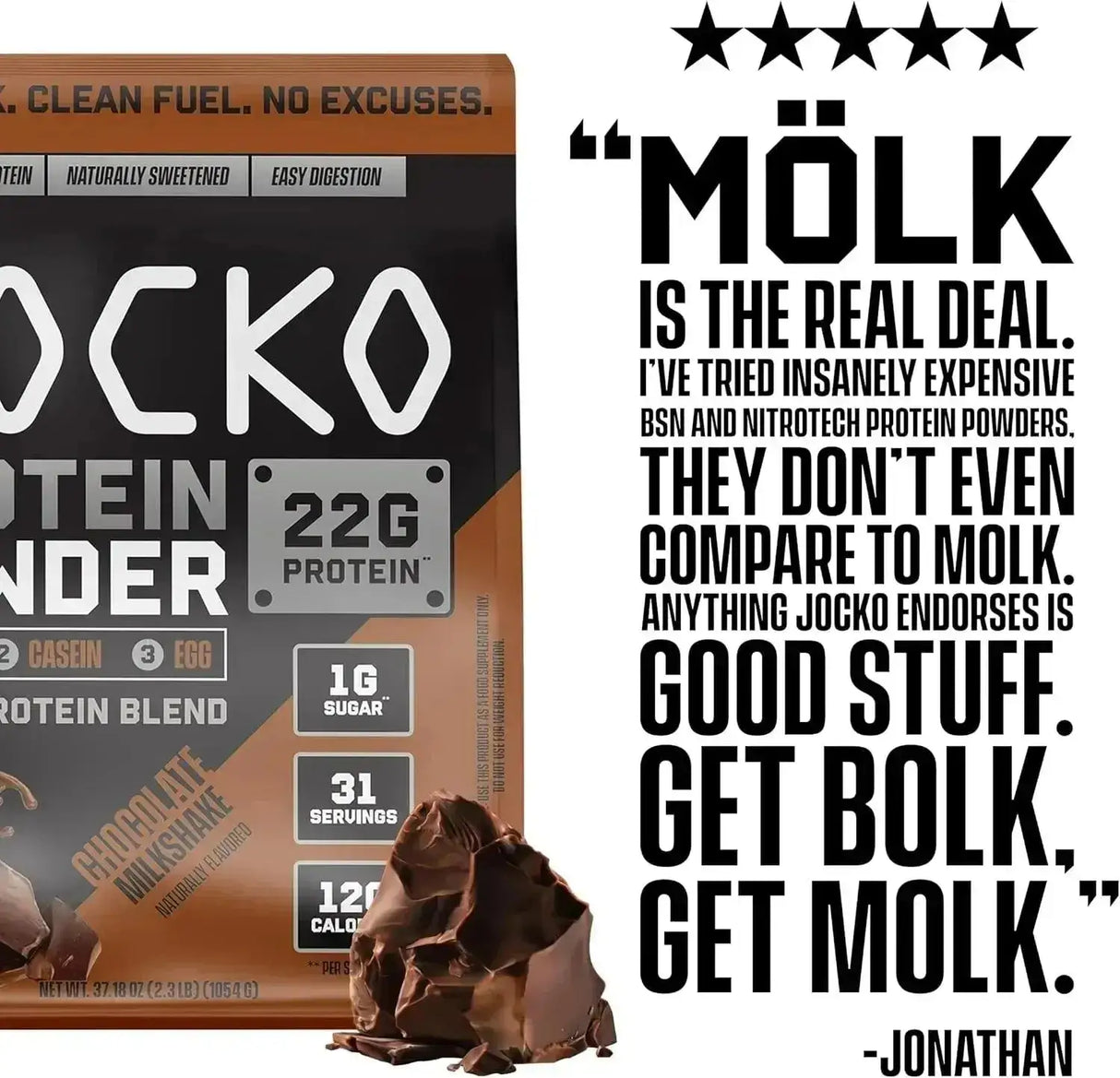 JOCKO FUEL - Jocko Mölk Whey Protein Powder Sugar Free 31 Servicios Chocolate 1054Gr. - The Red Vitamin MX - Suplementos Alimenticios - {{ shop.shopifyCountryName }}