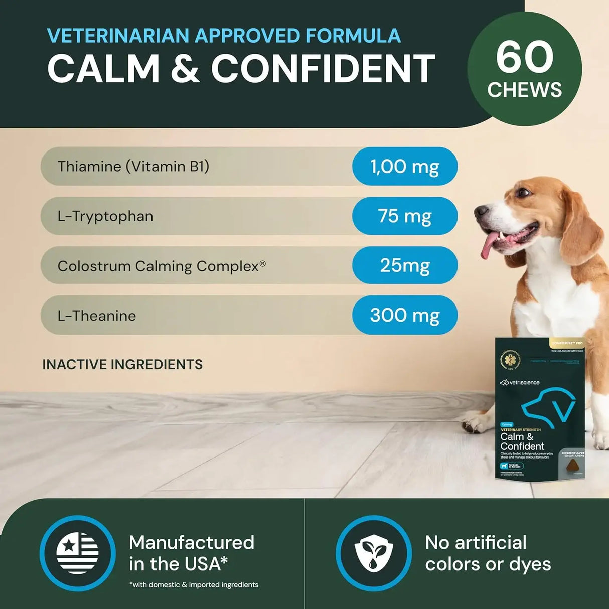 VETRISCIENCE - VetriScience Composure Pro Calming Support 60 Masticables - The Red Vitamin MX - Relajantes Para Perros - {{ shop.shopifyCountryName }}