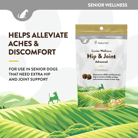 NATURVET - NaturVet Senior Wellness Hip & Joint Advanced Plus Omegas 120 Masticables - The Red Vitamin MX - Cuidado De Cadera Y Articulaciones Para Perros - {{ shop.shopifyCountryName }}