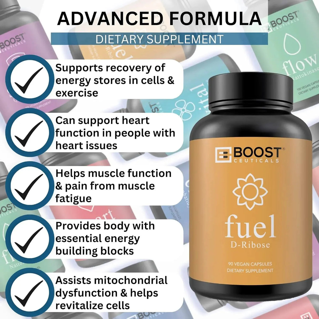 BOOSTCEUTICALS - BoostCeuticals D Ribose 500Mg. 90 Capsulas - The Red Vitamin MX - Suplementos Alimenticios - {{ shop.shopifyCountryName }}