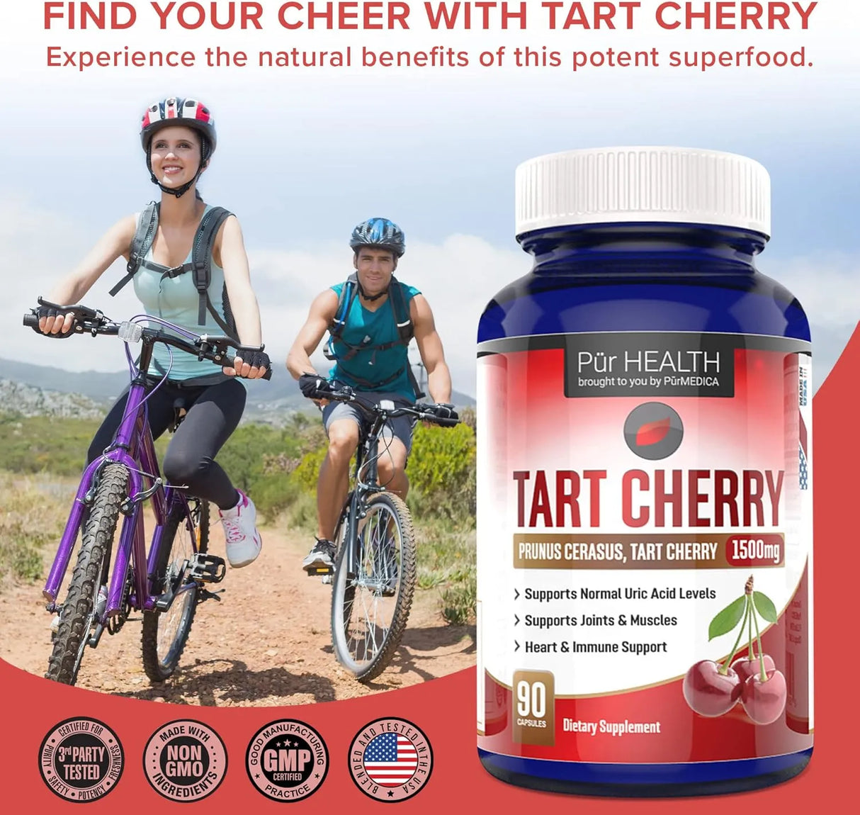 PUR HEALTH - Pur Health Tart Cherry 1500Mg. 90 Capsulas - The Red Vitamin MX - Suplementos Alimenticios - {{ shop.shopifyCountryName }}