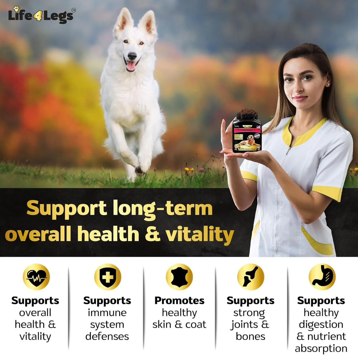 LIFE4LEGS - Life4Legs Soft Chews Dog Vitamins & Supplements Bacon 30 Masticables - The Red Vitamin MX - Multivitamínicos Para Perros - {{ shop.shopifyCountryName }}