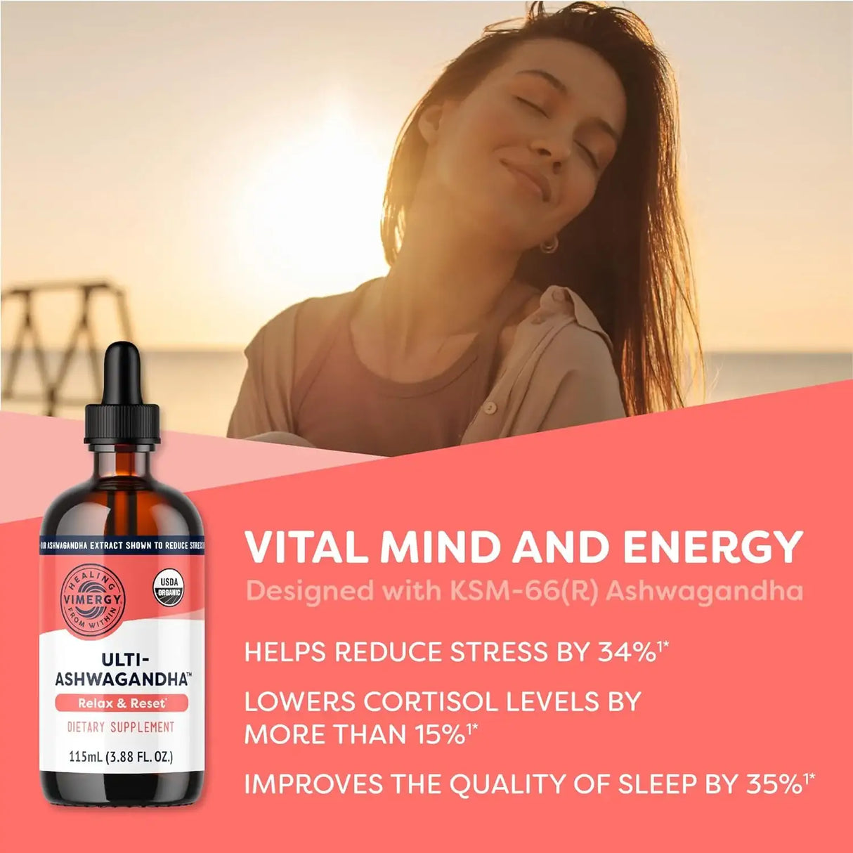 VIMERGY - Vimergy USDA Organic Ashwagandha Liquid Extract 57 Servicios 115Ml. - The Red Vitamin MX - Suplementos Alimenticios - {{ shop.shopifyCountryName }}