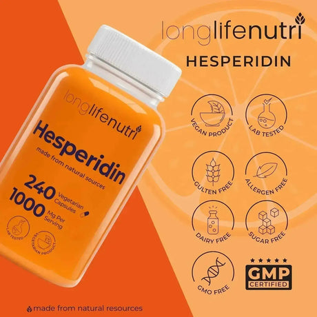LONGLIFENUTRI - LongLifeNutri Hesperidin 1000Mg. 240 Capsulas - The Red Vitamin MX - Suplementos Alimenticios - {{ shop.shopifyCountryName }}