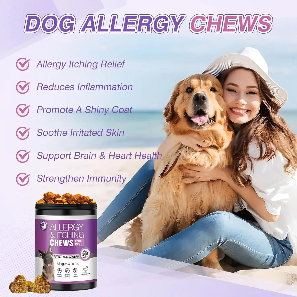 TTLXRL - TTLXRL Dog Allergy Chews 200 Masticables - The Red Vitamin MX - Remedios Para La Picazón De Perros - {{ shop.shopifyCountryName }}