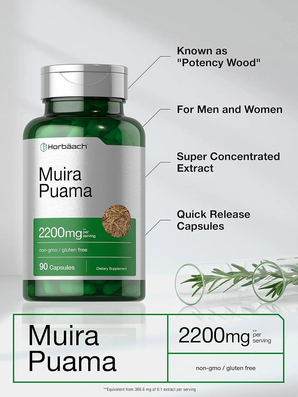 HORBAACH - Horbaach Muira Puama Root Extract 2200Mg. 90 Capsulas - The Red Vitamin MX - Suplementos Alimenticios - {{ shop.shopifyCountryName }}