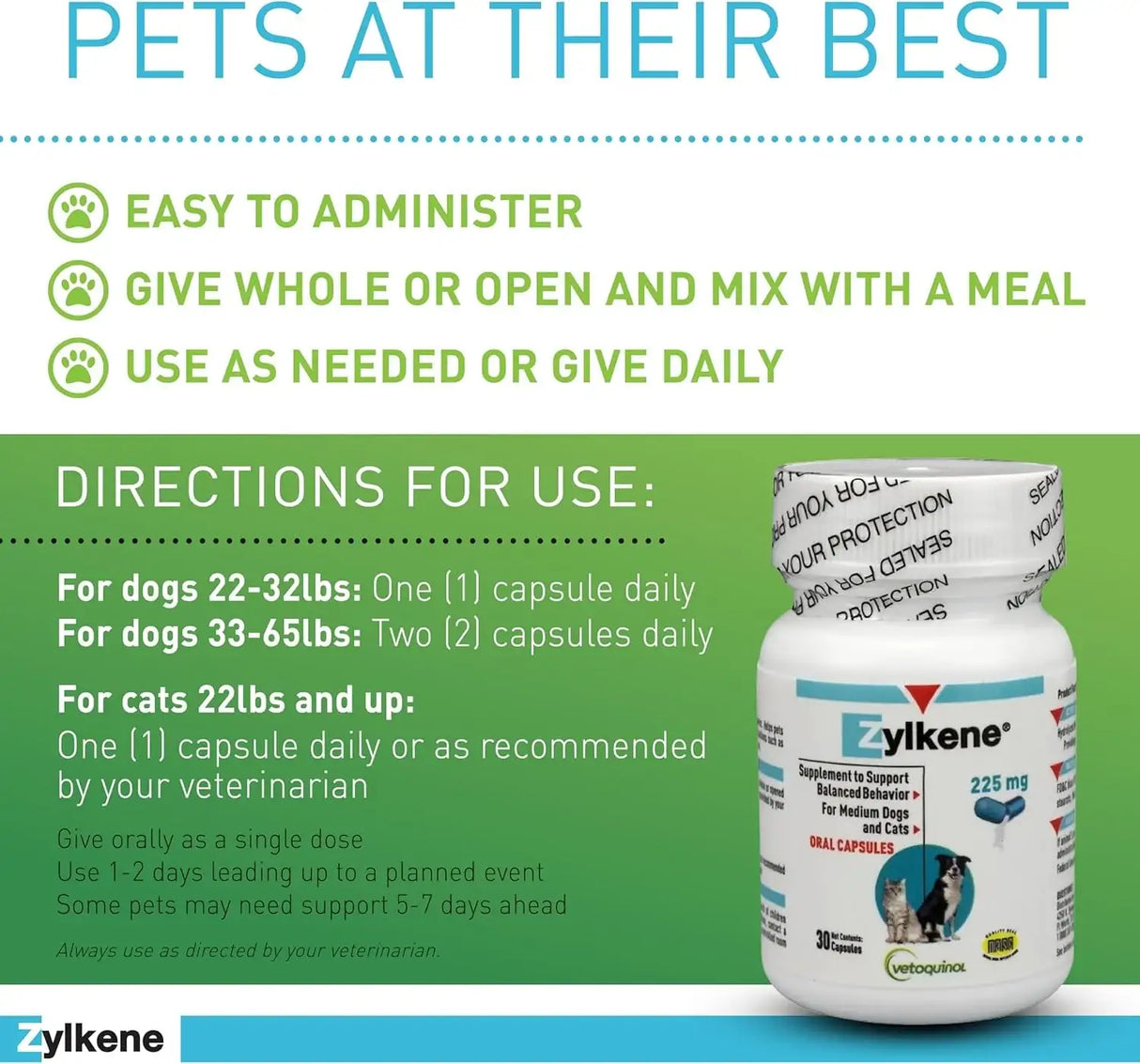 VETOQUINOL - Vetoquinol Zylkene Behavior Support Capsules for Medium Dogs 33-65lbs 30 Capsulas - The Red Vitamin MX - Relajantes Para Perros - {{ shop.shopifyCountryName }}
