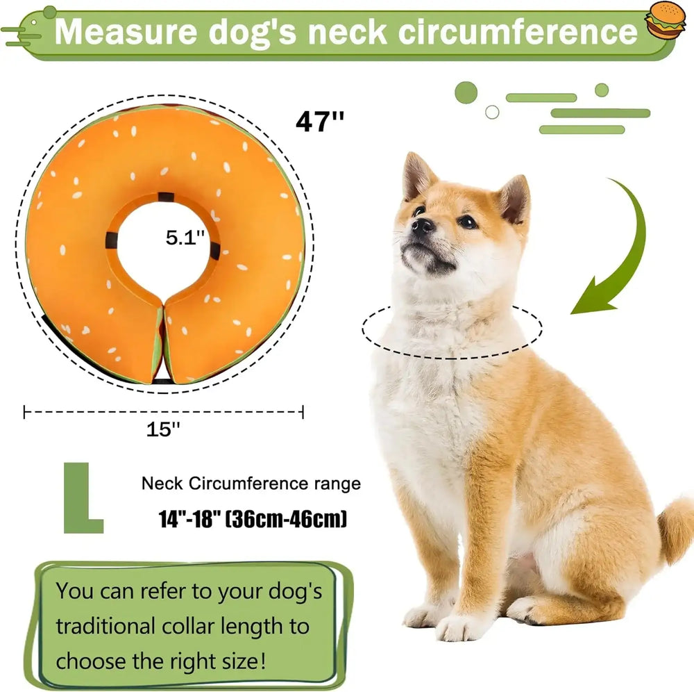 CNEO - Cneo Recovery Donut Collar HAMBURGER LARGE - The Red Vitamin MX - Collares y Conos De Recuperación Para Perros - {{ shop.shopifyCountryName }}