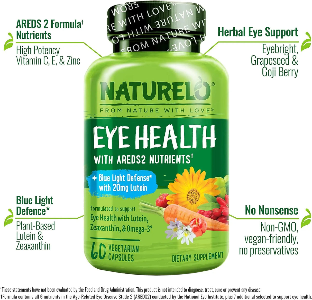 NATURELO - NATURELO Eye Vitamins AREDS 2 Formula Nutrients 60 Capsulas 2 Pack - The Red Vitamin MX - Suplementos Alimenticios - {{ shop.shopifyCountryName }}