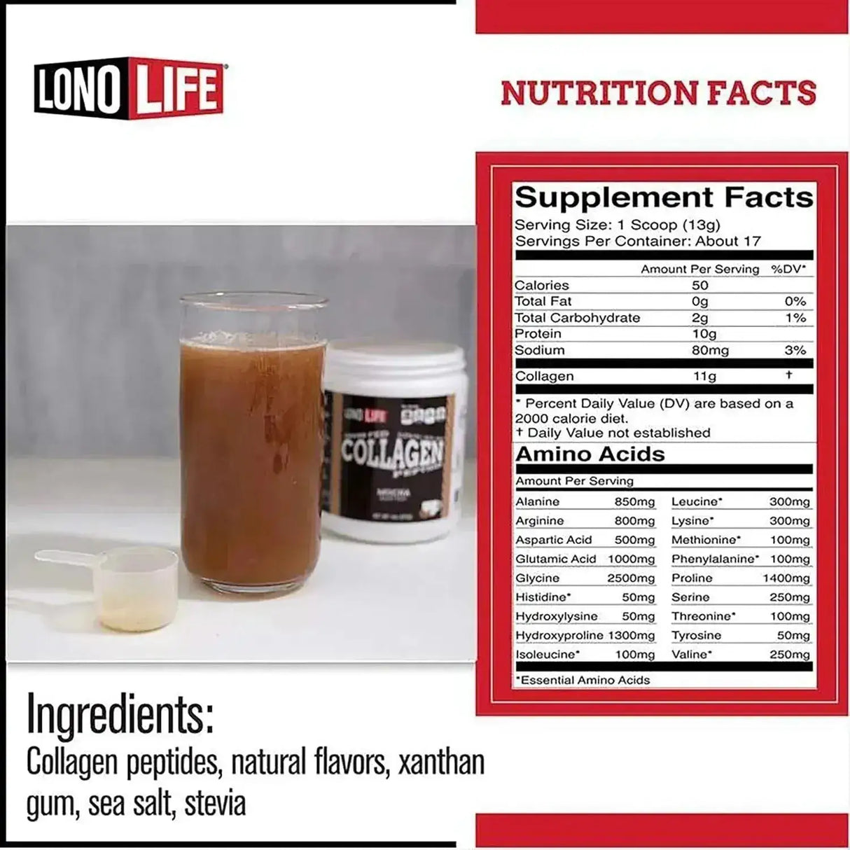 LONOLIFE - LonoLife Mocha Collagen Peptides 227Gr. - The Red Vitamin MX - Suplementos Alimenticios - {{ shop.shopifyCountryName }}