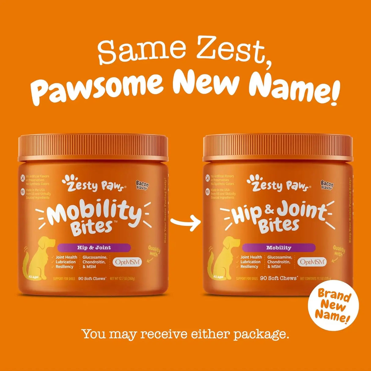 ZESTY PAWS - Zesty Paws Hip and Joint for Dogs Bacon 90 Masticables - The Red Vitamin MX - Cuidado De Cadera Y Articulaciones Para Perros - {{ shop.shopifyCountryName }}