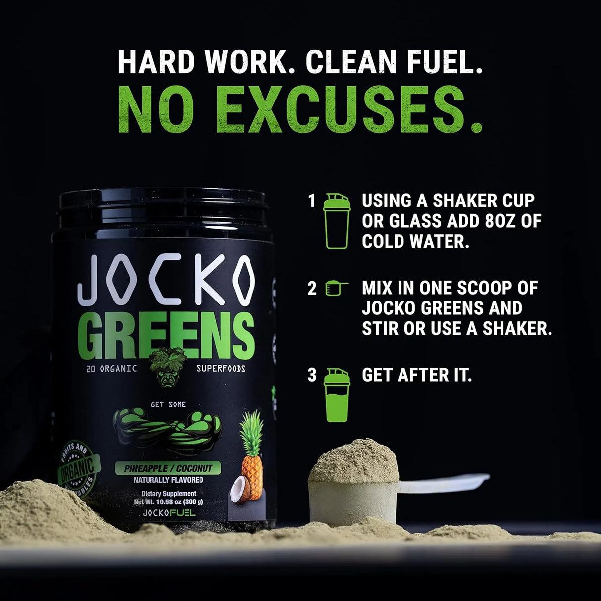 JOCKO FUEL - Jocko Fuel Daily Greens Powder 30 Servicios Coconut/Pineapple 300Gr. - The Red Vitamin MX - Suplementos Alimenticios - {{ shop.shopifyCountryName }}