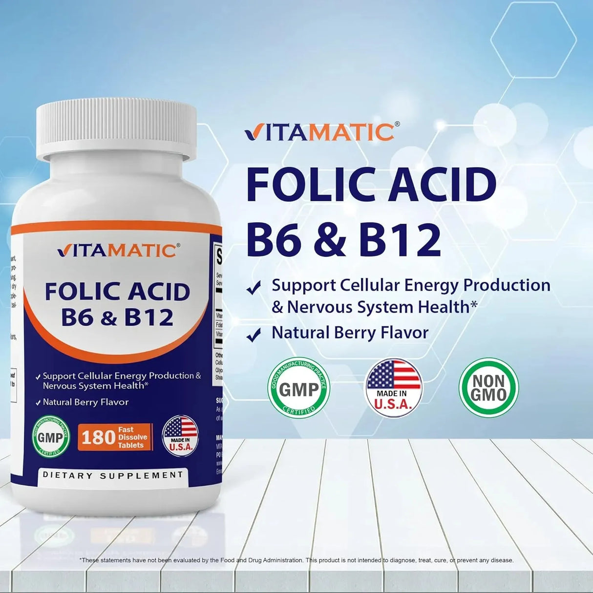 VITAMATIC - Vitamatic Folic Acid B12 B6 180 Tabletas - The Red Vitamin MX - Suplementos Alimenticios - {{ shop.shopifyCountryName }}