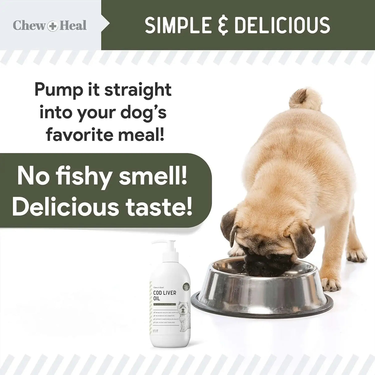CHEW + HEAL - Chew + Heal Labs Pure Cod Liver Oil for Dogs 16 Fl.Oz. - The Red Vitamin MX - Aceite De Pescado Para Perros - {{ shop.shopifyCountryName }}