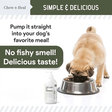 CHEW + HEAL - Chew + Heal Labs Pure Cod Liver Oil for Dogs 16 Fl.Oz. - The Red Vitamin MX - Aceite De Pescado Para Perros - {{ shop.shopifyCountryName }}