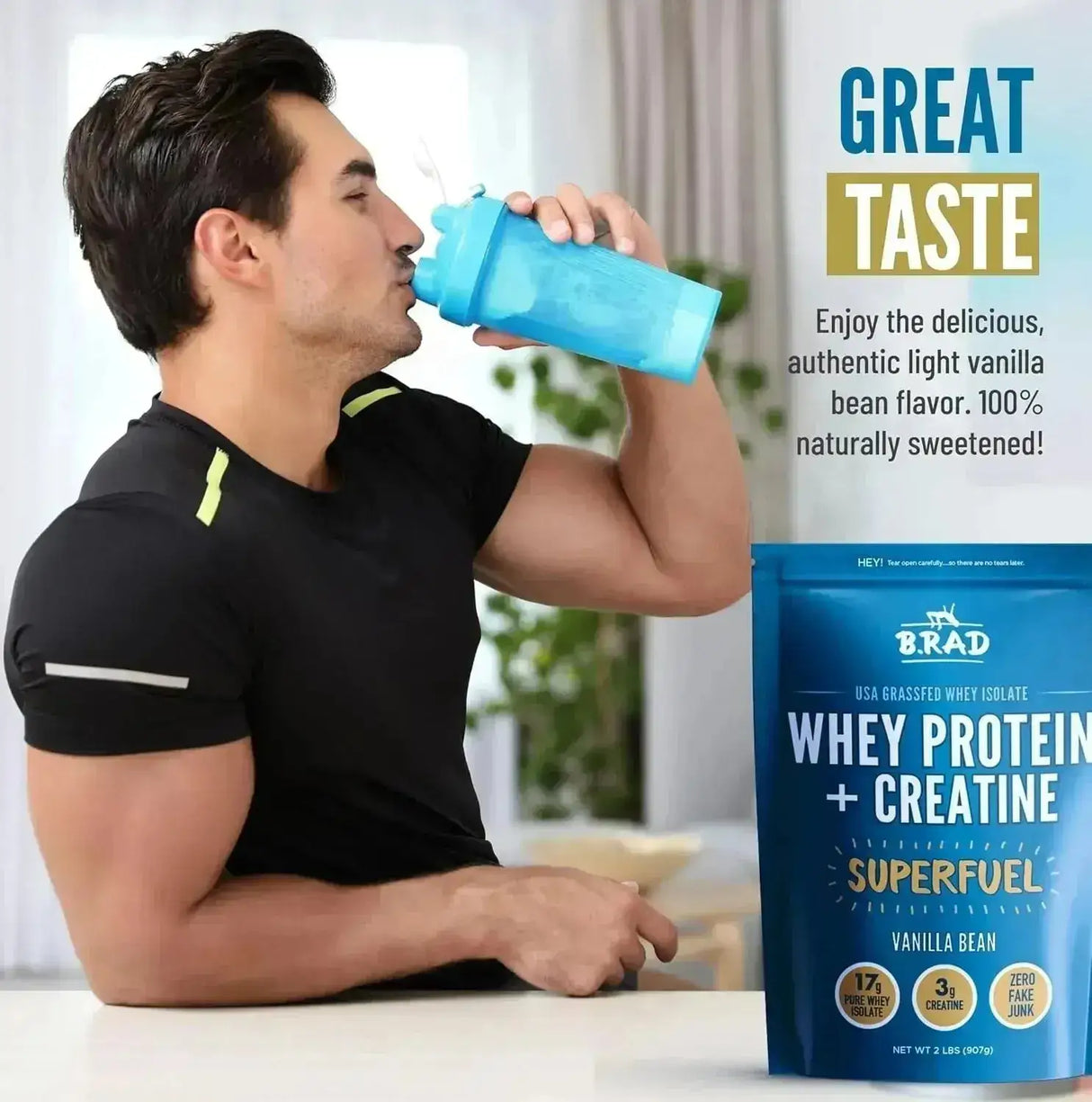 B.RAD - B.rad Grass Fed Whey Protein Isolate Powder with Creatine Vanilla Bean 907Gr. - The Red Vitamin MX - Suplementos Alimenticios - {{ shop.shopifyCountryName }}