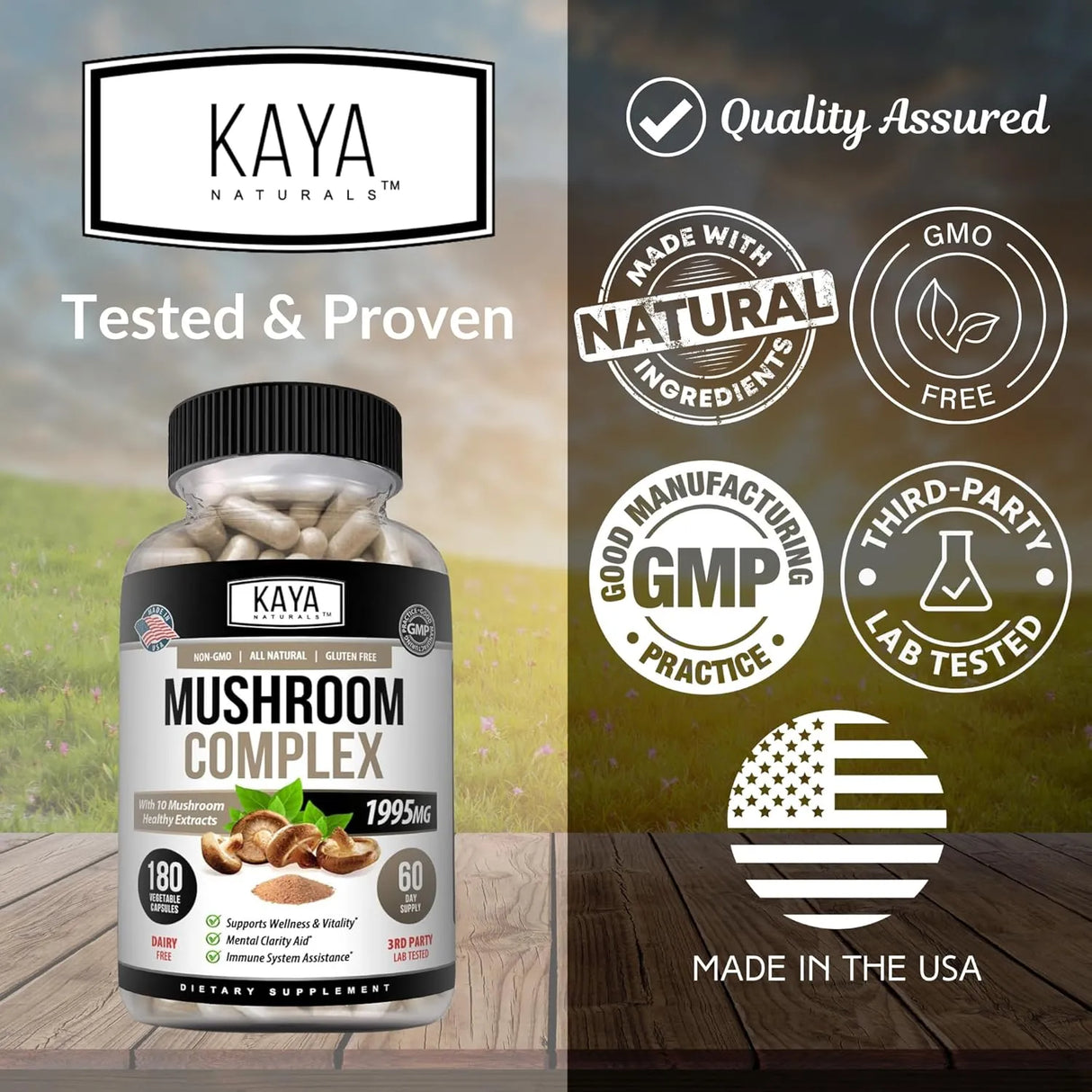 KAYA NATURALS - Kaya Naturals Mushroom Complex 180 Capsulas - The Red Vitamin MX - Suplementos Alimenticios - {{ shop.shopifyCountryName }}