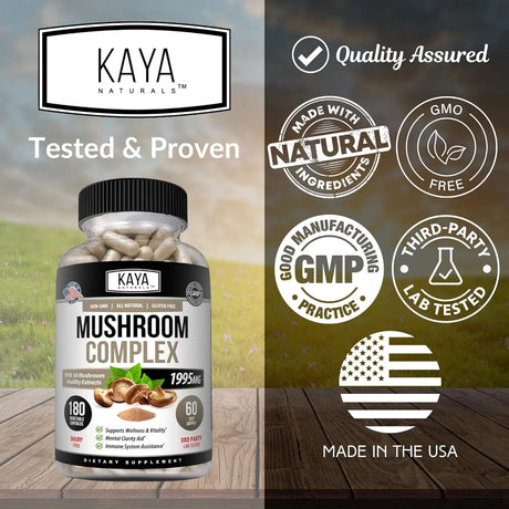 KAYA NATURALS - Kaya Naturals Mushroom Complex 180 Capsulas - The Red Vitamin MX - Suplementos Alimenticios - {{ shop.shopifyCountryName }}