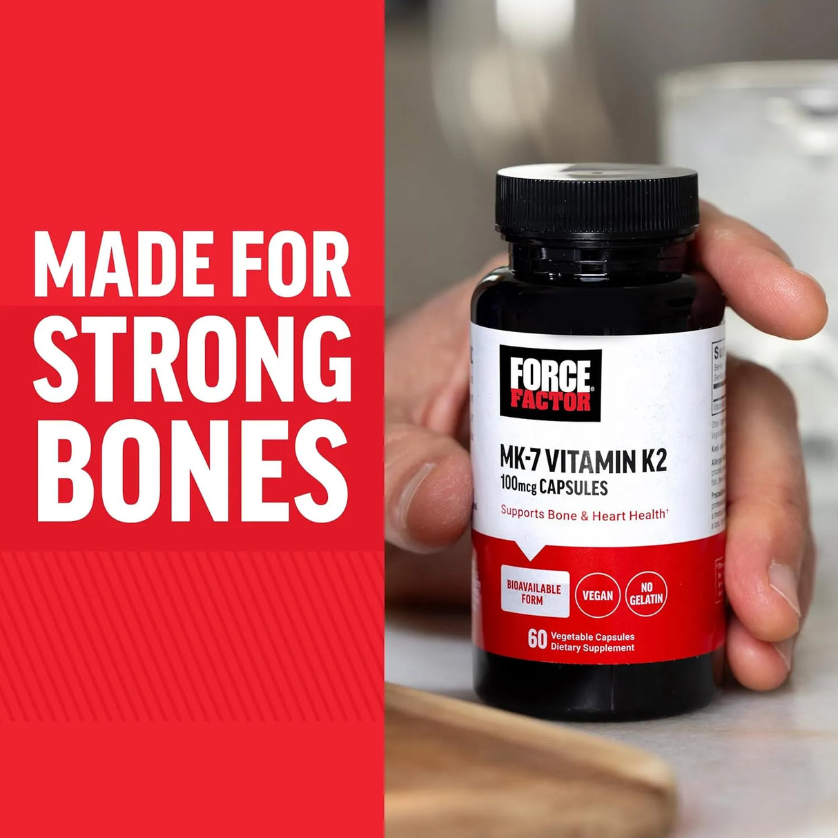 FORCE FACTOR - FORCE FACTOR MK-7 Vitamin K2 100mcg 60 Capsulas - The Red Vitamin MX - Suplementos Alimenticios - {{ shop.shopifyCountryName }}