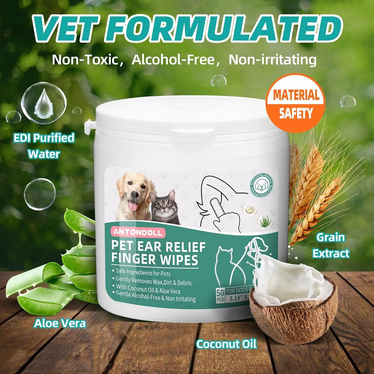 ANTONDOLL - ANTONDOLL Ear Finger Wipes for Dogs & Cats 50 Toallitas - The Red Vitamin MX - Cuidado Del Oído De Perros - {{ shop.shopifyCountryName }}