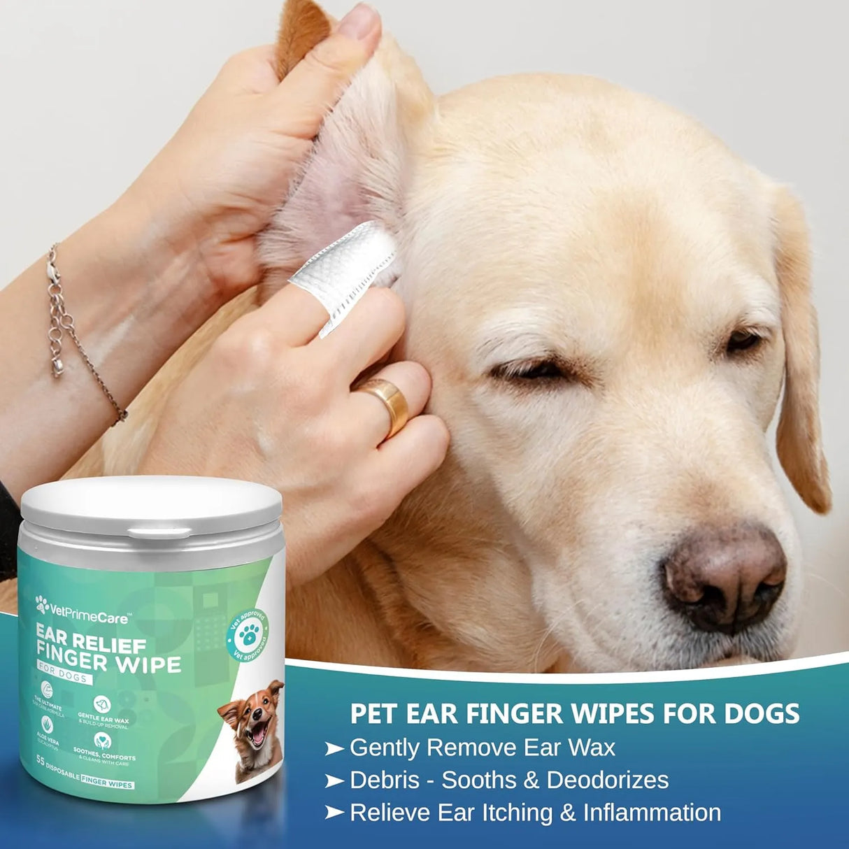 VET PRIME CARE - VET PRIME CARE Pet Finger Wipes for Dogs Ear Relief 55 Toallitas - The Red Vitamin MX - Cuidado Del Oído De Perros - {{ shop.shopifyCountryName }}