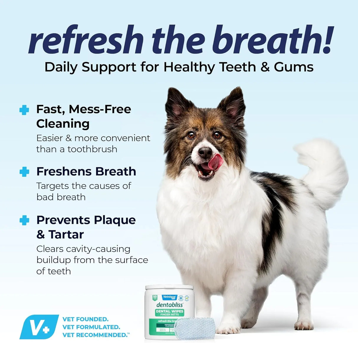 VETNIQUE - Vetnique Dentabliss Dog Teeth Cleaning Finger Mitt Dental Wipe Peppermint 50 Toallitas - The Red Vitamin MX - Cuidado Dental Para Perros - {{ shop.shopifyCountryName }}