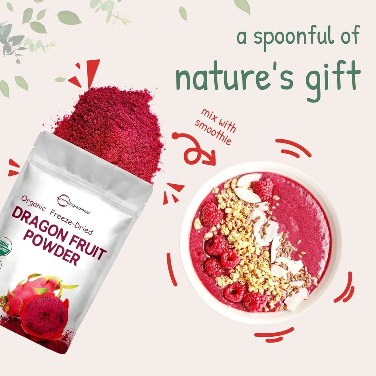 MICRO INGREDIENTS - Micro Ingredients Organic Dragon Fruit Powder 283Gr. - The Red Vitamin MX - Suplementos Alimenticios - {{ shop.shopifyCountryName }}