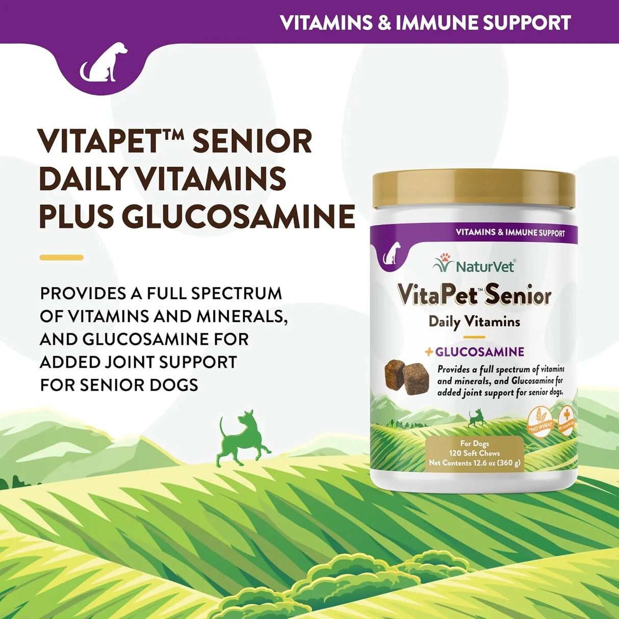 NATURVET - NaturVet VitaPet Senior Daily Vitamin Dog 120 Masticables - The Red Vitamin MX - Multivitamínicos Para Perros - {{ shop.shopifyCountryName }}