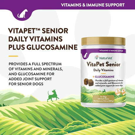 NATURVET - NaturVet VitaPet Senior Daily Vitamin Dog 120 Masticables - The Red Vitamin MX - Multivitamínicos Para Perros - {{ shop.shopifyCountryName }}