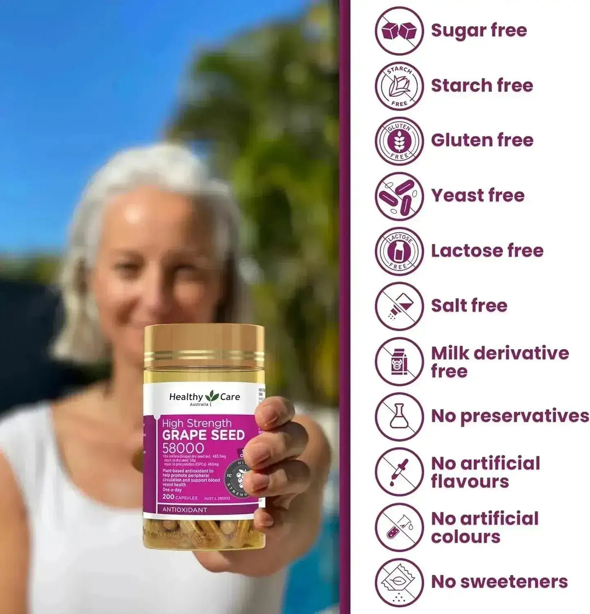 HEALTHY CARE - Healthy Care Grape Seed 58000 200 Capsulas - The Red Vitamin MX - Suplementos Alimenticios - {{ shop.shopifyCountryName }}