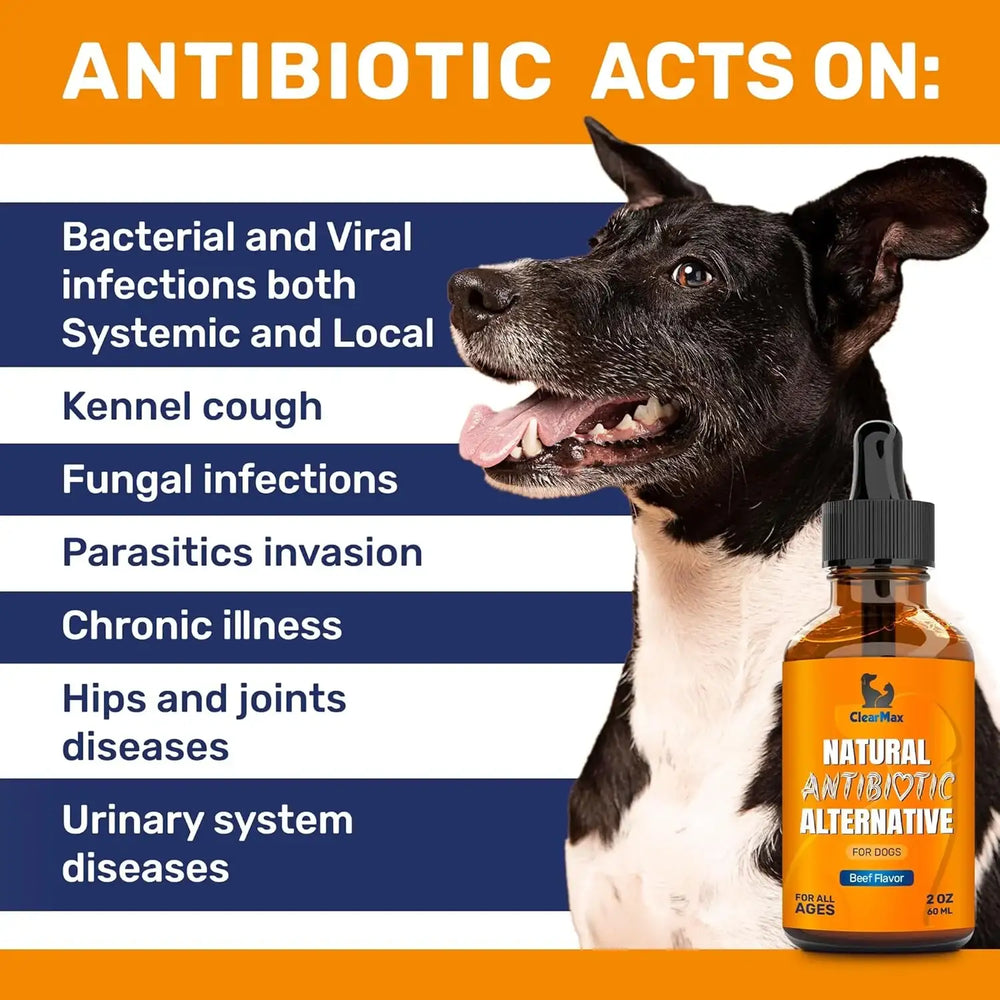 CLEAR MAX - Clear Max Natural Antibiotics for Dogs for Allergies Infections Coughs Digestive Moments 2 Fl.Oz. - The Red Vitamin MX - Medicamentos Sin Receta Para Perros - {{ shop.shopifyCountryName }}