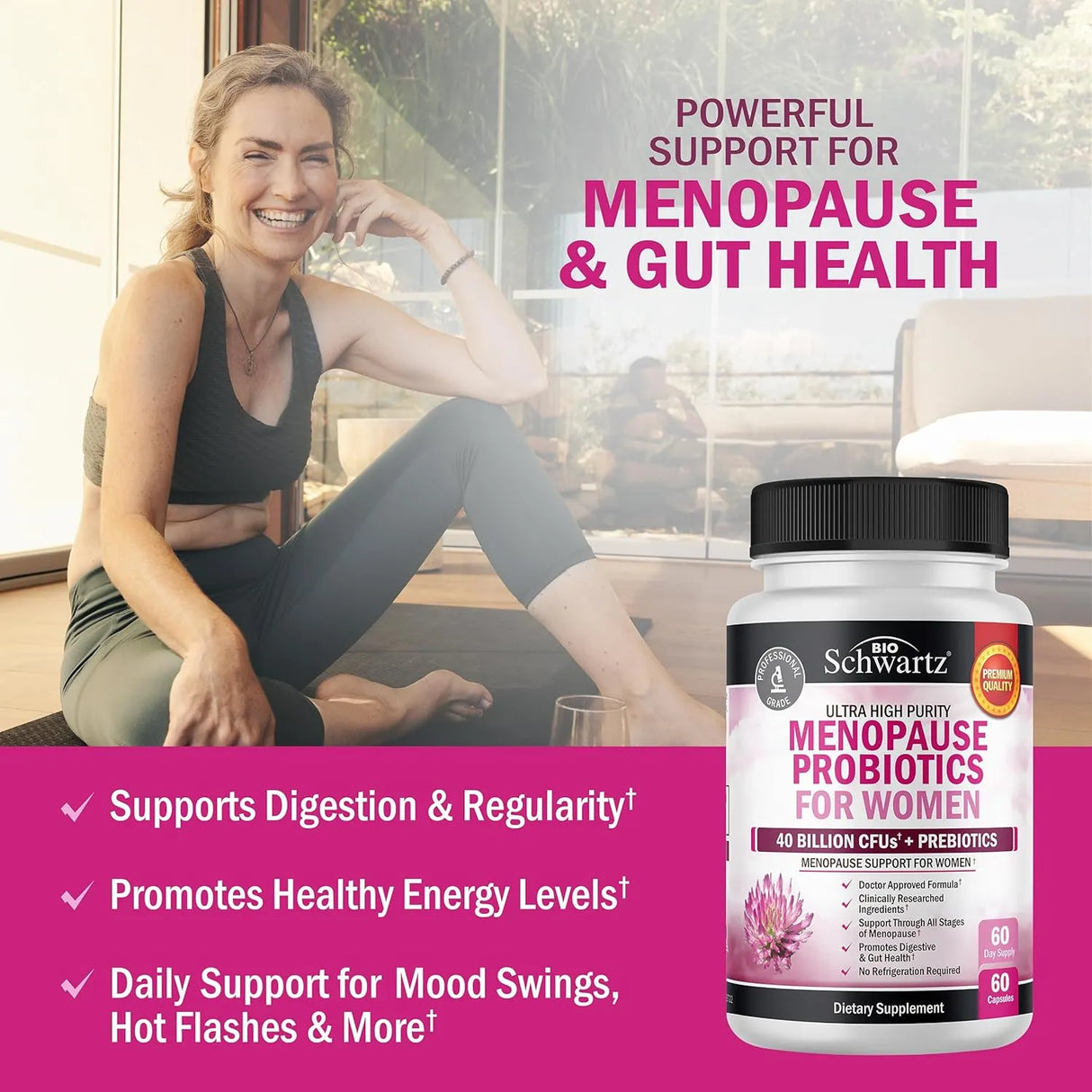 BIO SCHWARTZ - BioSchwartz Menopause Probiotics for Women 60 Capsulas - The Red Vitamin MX - Suplementos Alimenticios - {{ shop.shopifyCountryName }}