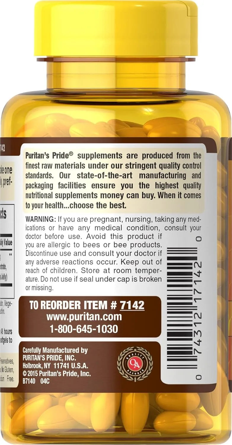 PURITAN'S PRIDE - Puritan's Pride Royal Jelly 500Mg. 120 Capsulas Blandas - The Red Vitamin MX - Suplementos Alimenticios - {{ shop.shopifyCountryName }}