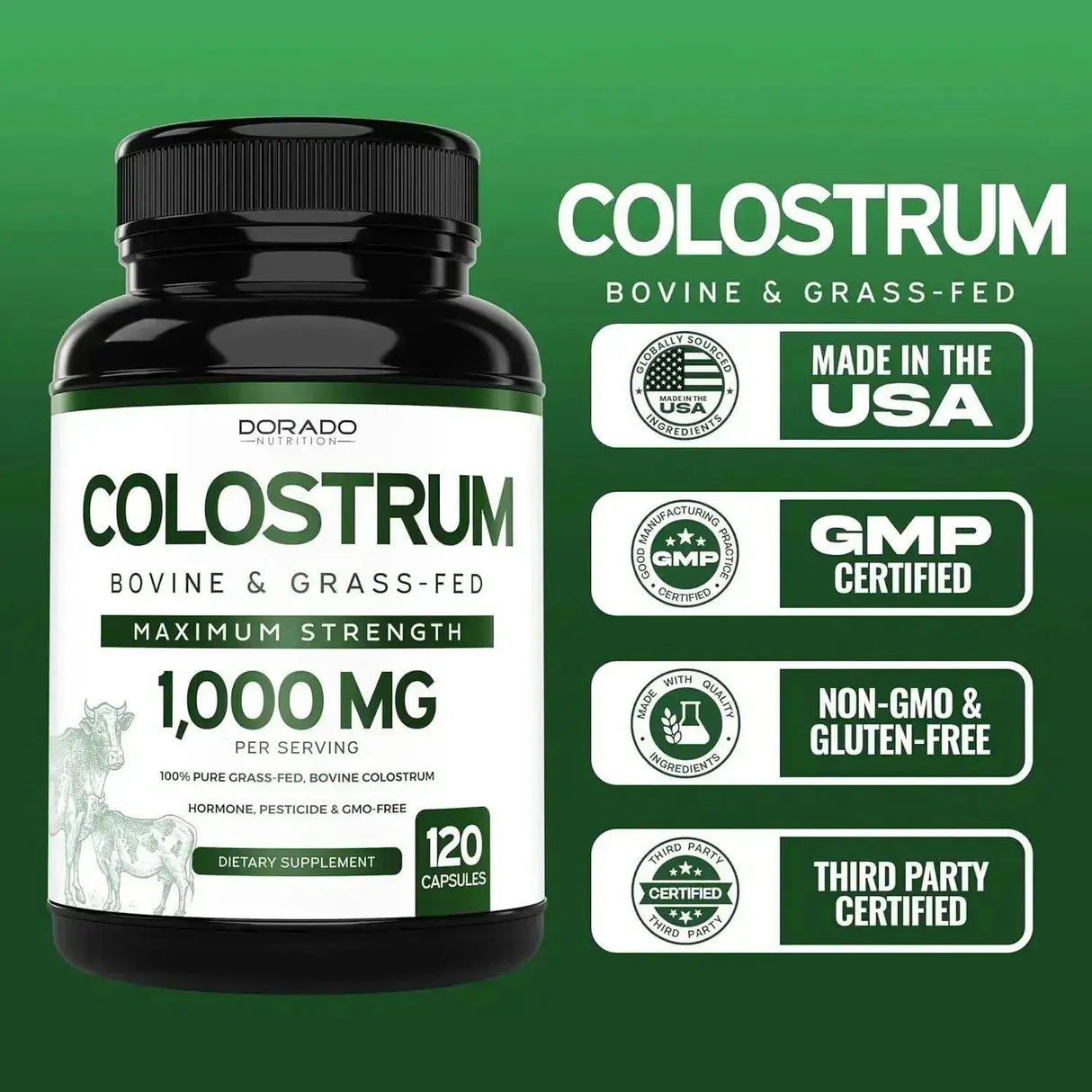 DORADO NUTRITION - Dorado Nutrition Colostrum 1000Mg. 120 Capsulas - The Red Vitamin MX - Suplementos Alimenticios - {{ shop.shopifyCountryName }}