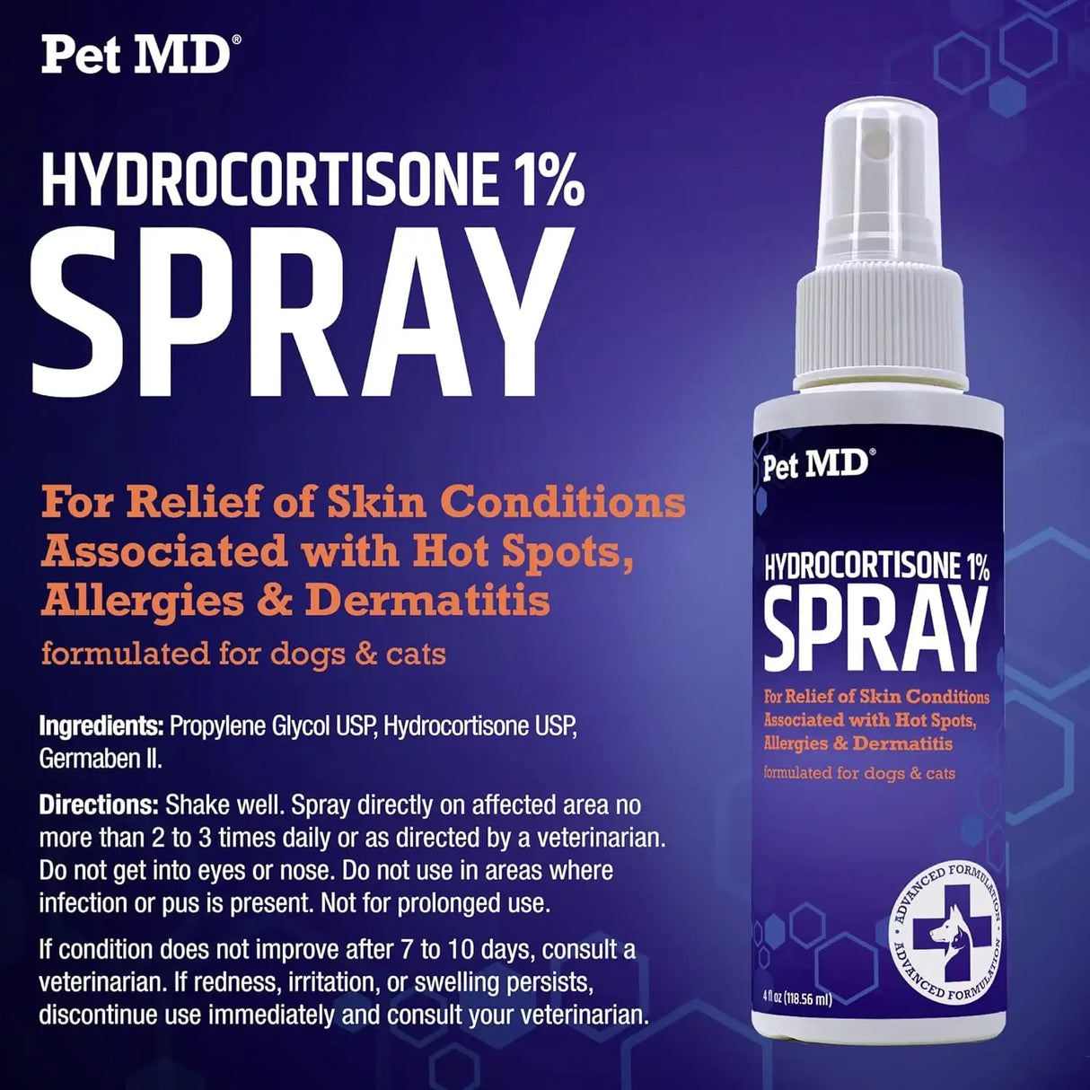 PET MD - Pet MD Hydrocortisone Spray for Dogs 4 Fl.Oz. - The Red Vitamin MX - Remedios Para La Picazón De Perros - {{ shop.shopifyCountryName }}
