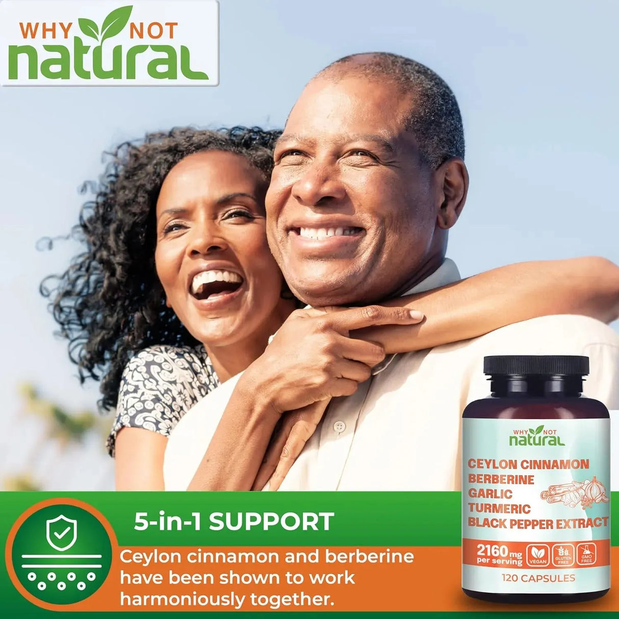 WHY NOT NATURAL - Why Not Natural 5-in-1 Organic Ceylon Cinnamon 120 Capsulas - The Red Vitamin MX - Suplementos Alimenticios - {{ shop.shopifyCountryName }}