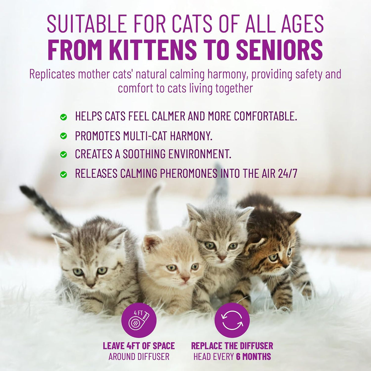 ETEVIVO Cat Calming Pheromone Diffuser 4 Pack