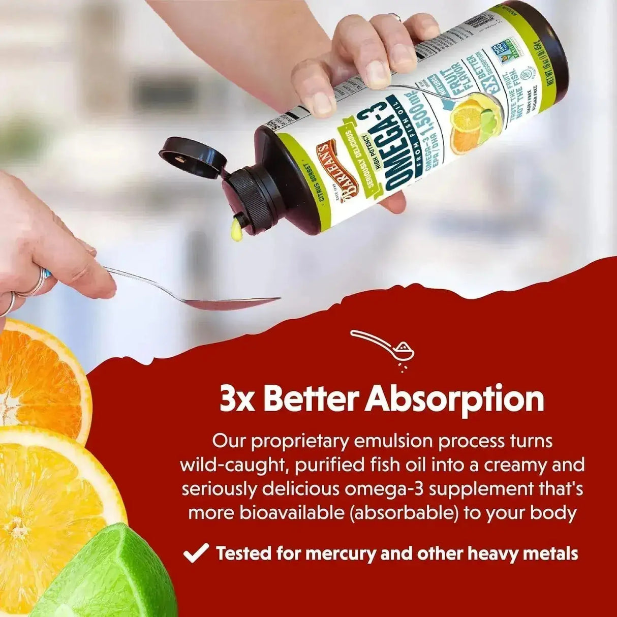 BARLEAN´S - Barlean's High Potency Omega 3 Fish Oil Citrus Sorbet 16 Oz. - The Red Vitamin MX - Suplementos Alimenticios - {{ shop.shopifyCountryName }}