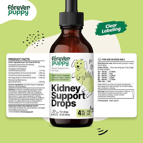 FOREVER PUPPY - Forever Puppy Kidney Support Drops for Dogs 4 Fl.Oz. - The Red Vitamin MX - Suplementos Herbales Para Perros - {{ shop.shopifyCountryName }}
